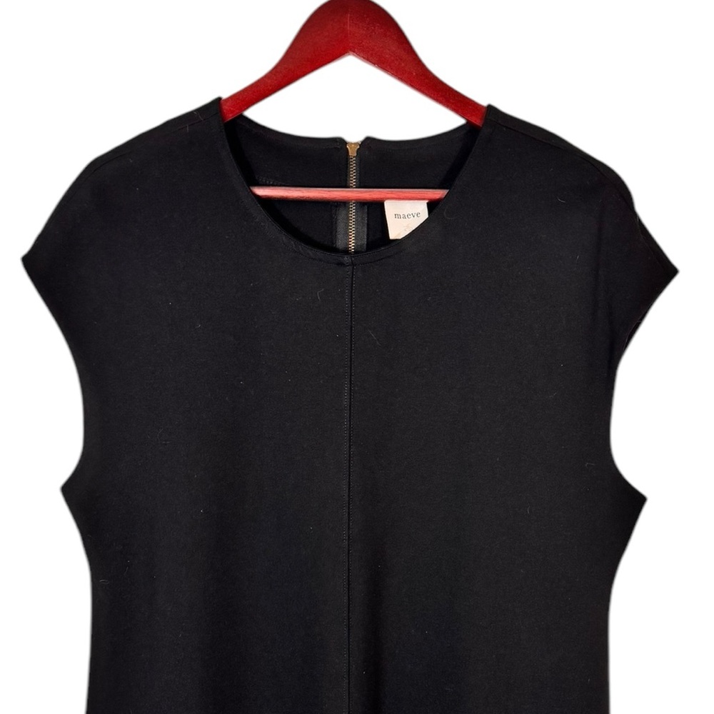 Anthropologie Maeve Cap-Sleeve Slim Black Mini Dress Large - Picture 5 of 10
